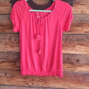 Inc coral pink dressy tee
